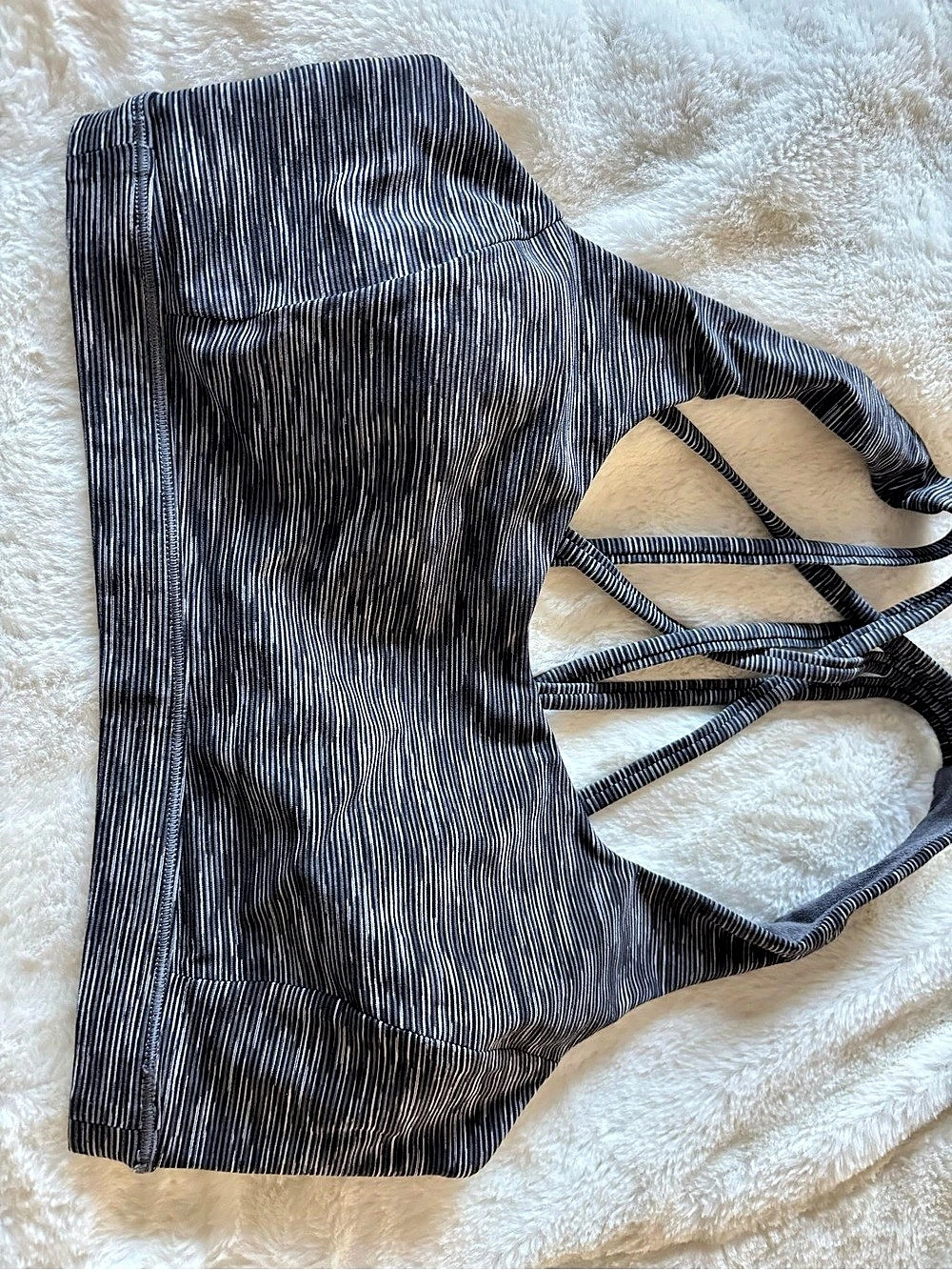 Lululemon Free to Be Serene Bra - Black and White Striped